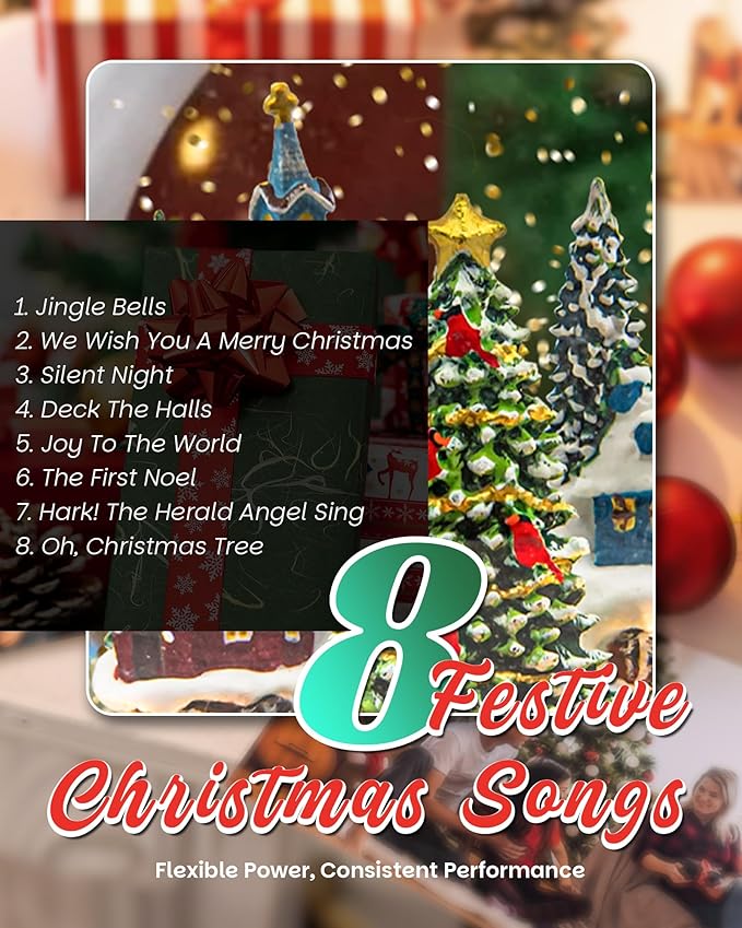 Christmas Tree Snow Globe Light up Lantern with 8 Songs, 6.69" Christmas Snow Globes for Kids Adults, 6H Timer & Dual Power, Snowglobes Christmas Decorations Indoor, Gifts for Women Men