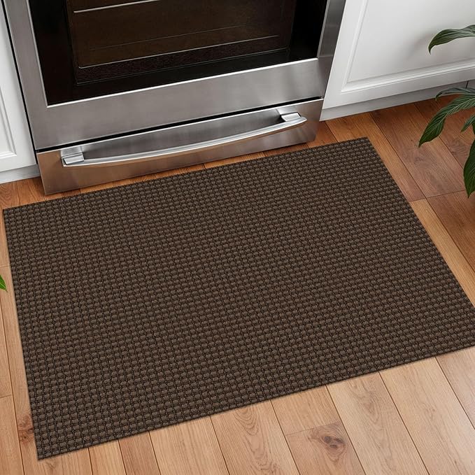 Small Braided Rugs 2x3 Ft Area Rugs for Entryway Boho Washable Rug Non Slip Rubber Backed Throw Rugs Cotton Woven Door Mat Indoor Entrance Front Door Rugs for Foyer Kitchen, Brown