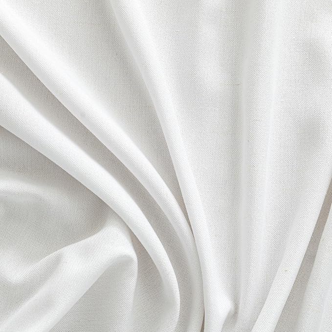 MIULEE Non-See-Through Privacy Linen Curtains 2 Panels, Light Filtering Window Curtains Farnhouse Textured Back Tab Semi Sheer Drapes for Bedroom Living Room, 52 x 84 Inches Long, Pure White