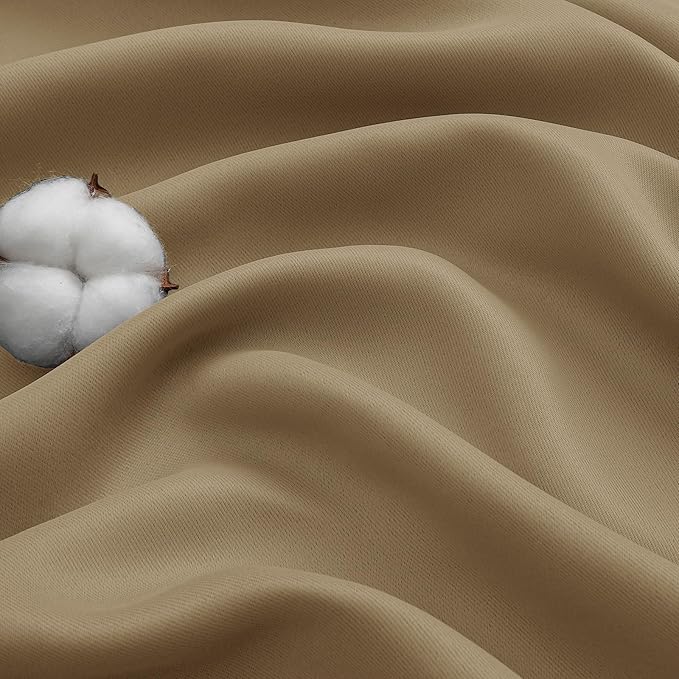 Taupe Blackout Curtains 84 Inches Long 2 Panels Set, Soft Solid Thermal Insulated Room Darkening Curtains for Bedroom Living Room, Rod Pocket Drape, 50" Wx84 L