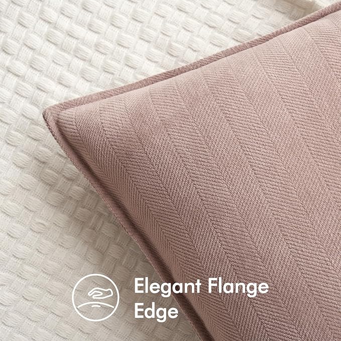 MIULEE Pack of 2 Blush Pink Decorative Pillow Covers 20x20 Inch Soft Chenille Luxurious Couch Throw Pillows Farmhouse Cushion Covers with Elegant Design for Sofa Bedroom Living Room Home Decor