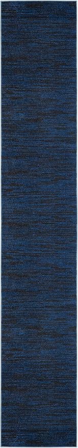 Nourison Home Essentials Solid Indoor/Outdoor Midnight Blue 2'2" x 16 Area Rug, Easy Cleaning, Non Shedding, Bed Room, Living Room, Dining Room, Deck, Patio, Backyard (2x16)