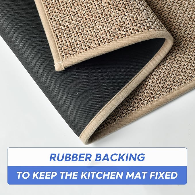 Artoid Mode Non Skid Kitchen Rugs and Mats, Absorbent Washable Doormat for Kitchen Floor in Front of Sink 17x60 Inch