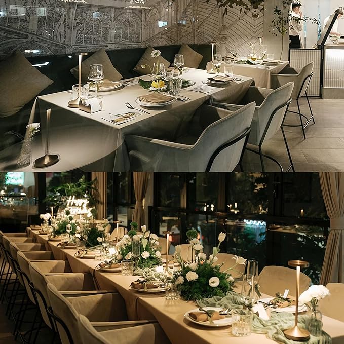 Cordless Table Lamp Rechargeable - 6000mAh LED Battery Operated Table Light - Portable Touch Dimmable Outdoor Waterproof Table Lamps for Patio Restaurant Dining (2 Bronze)