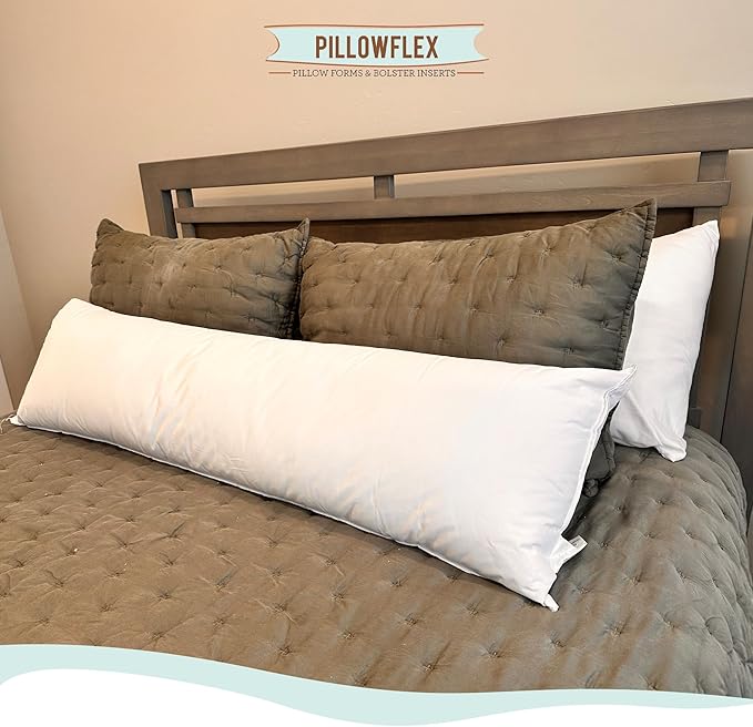 Pillowflex Synthetic Down Pillow Insert - 16x30 Down Alternative Pillow, Ultra Soft, Large Rectangle Body Sleeping Pillow, Lumbar, Long, Back - 1 Decorative Pillow Form