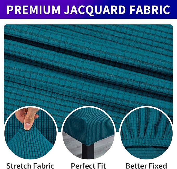 Howhic Stretch Chair Covers for Dining Room Set of 6, Removable Washable Dining Room Chair Covers, Dining Chair Slipcovers Seat Protector, Great Home Decor and Banquet Upholstery (Teal, 6 Pack)