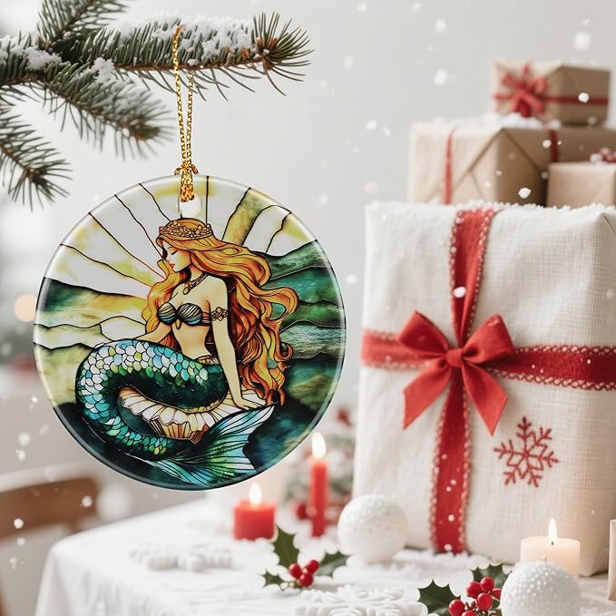 Enchanting Mermaid Christmas Ornaments: Christmas Tree Ornaments & Holiday Decor – Perfect Holiday Presents & Gift Ideas for Friends, Coworker, Family, Mermaid Lover, and Ocean Lover