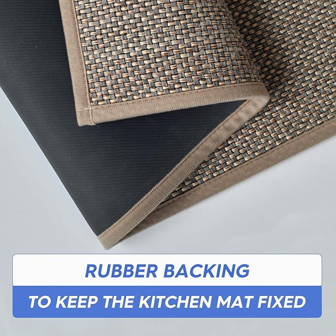Artoid Mode Non Skid Washable Kitchen Rugs Mats Doormat, Rubber Backing Absorbent Rugs for Kitchen Door Mat Kitchen Mats Floor Mats Front of Sink 17x60 Inch