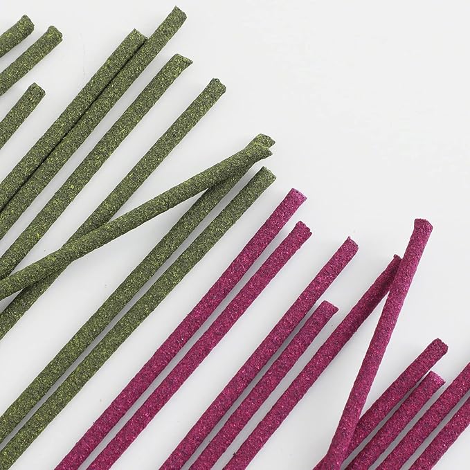 Asayu Japan Low Smoke Incense Sticks - Japan Set (Green Tea + Sakura Cherry Blossom), 40gr (Each Scent 20g), for Yoga, Zen Meditation and Relaxation - Smokeless for Less Irritation
