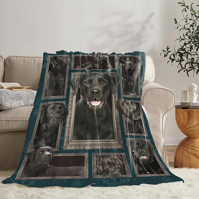 Tijuboni Labrador Retriever Throw Blanket Dog Gifts for Girls Boys Women Men Kids Adults Soft Flannel Fleece Blanket for Couch Sofa Bed Home Decor 60"x80"