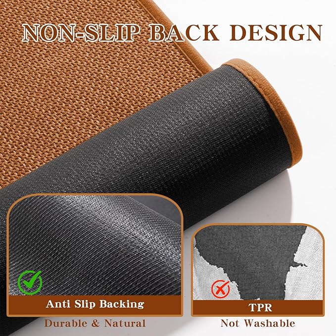 chakme Bathroom Rugs Mat 24x17, Ultra Thin Non Slip Bath Mat Small Quick Dry Absorbent Bath Mat for Bathroom, (Orange, 24"x17")