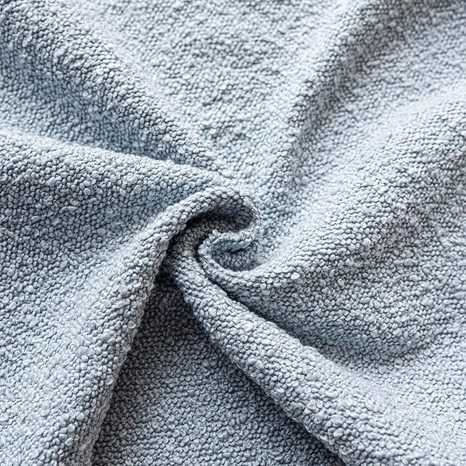 Foindtower Set of 2, Decorative Textured Boucle Throw Pillow Covers Accent Solid Pillow Cases Neutral Soft Cozy Couch Cushion Case for Chair Sofa Bedroom Living Room Home Decor 16 x 16 Inch Light Blue