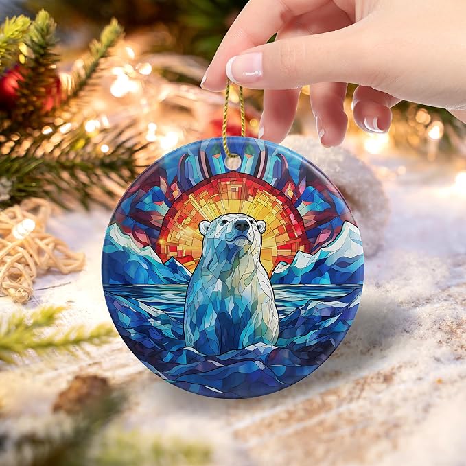 Polar Bear Christmas Ornaments 2025 Polar Bear Ornament Holidays Ornaments Christmas Tree Ornaments Hanging Accessories Navidad decoracion Keepsake Xmas Gifts for Home Indoor Outdoor Decor