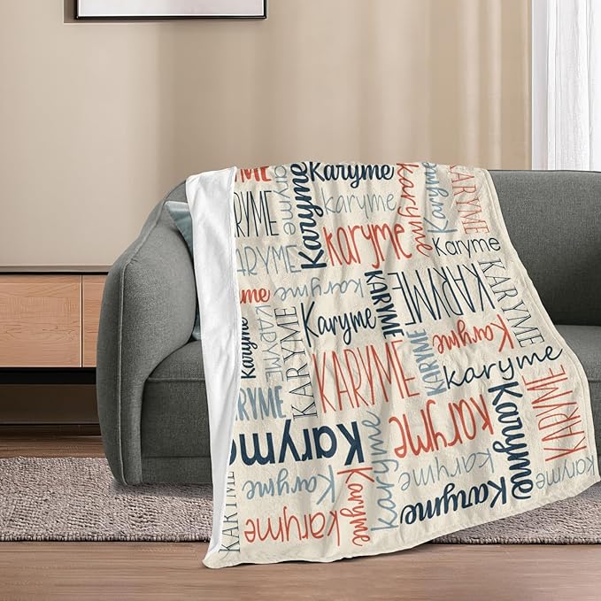 Personalized Name Blanket for Kids and Adult Customized Blanket for Boys Girls Baby Personalized Blanket and Throws Super Soft