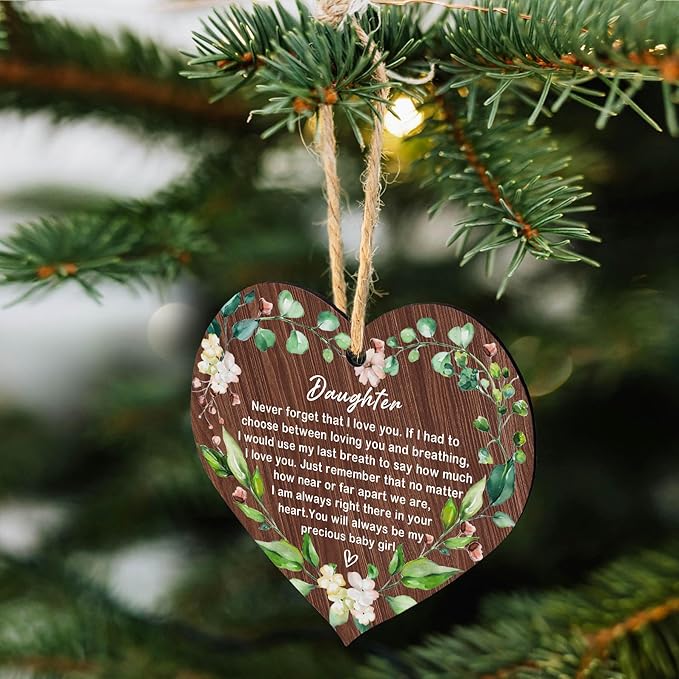 Daughter MDF Christmas Ornaments, Birthday Christmas Graduation Ornaments for Daughters from Parents 2025 Best Hanging Ceramic Christmas Tree Decorations for Moms and Dads with Boxes