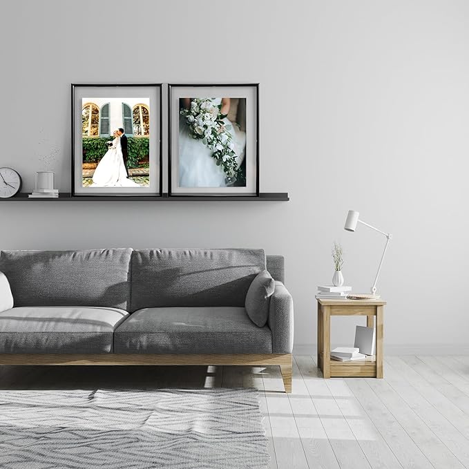 Wall Floating Frame, 8"×10", Black, Wall Mounting or Wall Leaning, For Photo 6×8, 5×7, 4×6, Classy For Thanksgiving, Anniversary, Wedding