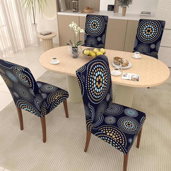 Stretch Dining Chair Covers Set of 2,Floral Print Chair Covers,Soft Removable Washable,Pet Friendly Furniture Protector,Universal Chair Slipcovers for Home, Kitchen,Ceremony Dining Room Seat