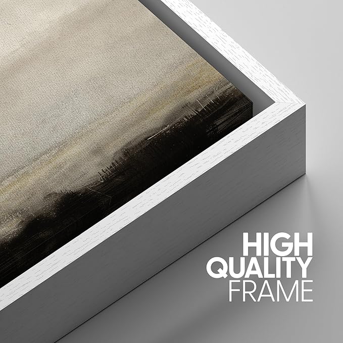 SIGNWIN Framed Canvas Print Wall Art Set Misty Horizons Tranquil Scenery in Monochrome Abstract Modern Art Bohemian Decorative for Living Room, Bedroom, Office - 16"x24"x3 White