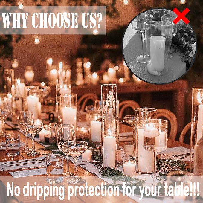 18 Pcs Ivory Pillar Candles Bulk Set，2x3 2x6 2x8 Inch - 12 Each Size，Hurricane Candles，Dripless Unscented Smokeless，Gives You a Better Atmosphere When Organizing Wedding or Event Party.