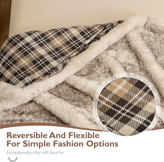 ALPHA HOME Blanket Soft Throw Blanket, Lightweight Fluffy Throw Blanket Twin Size, Luxury Home Decor Throw Blankets for Couch, Sofa, Bed, Wheat