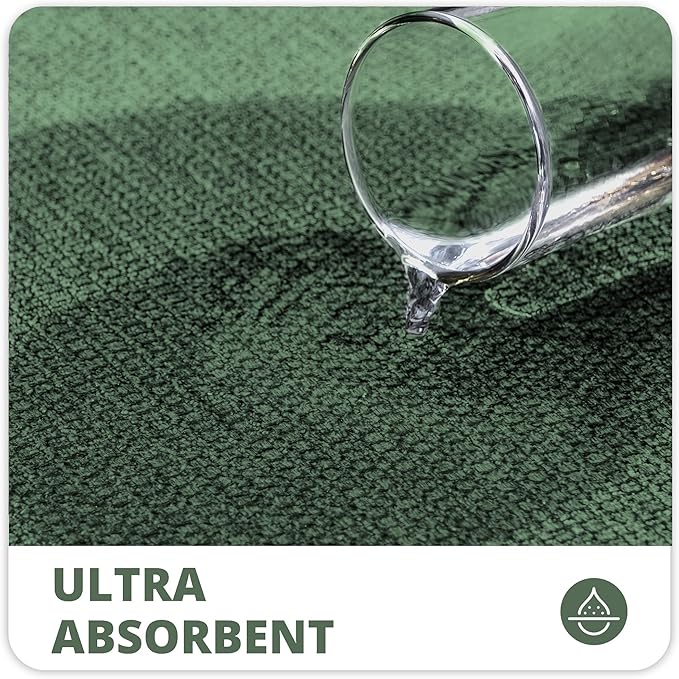 Bath Mat,Ultra Thin Bathroom Runner Rugs,Large Bath Mats for Bathroom,Quick Dry,Non-Slip,Machine Washable,Low Pile,Bath Rug,Shower Outside,Sink,Home Decor Accessories.Green,1'9"x3'11"（21x47inch）