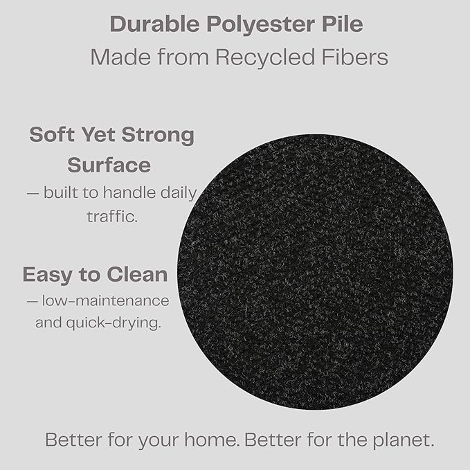iCustomRug Mudroom Mat – 4x9ft Black, Indoor/Outdoor, Non-Slip Rubber Backing, Low-Profile All-Weather Carpet, Non-Shedding & Easy Care, Entryway Mat Ideal for High Traffic Areas