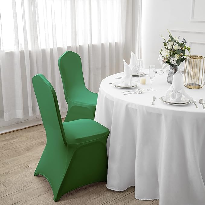 SuperO Waterproof Spandex Chair Cover 25PCS, Stretch Dining Chair Covers, Polyester Outdoor Chair Covers, Protector Stretch Chair Cover for Party Universal, Banquet, Wedding Event, Hotel(Emerald)