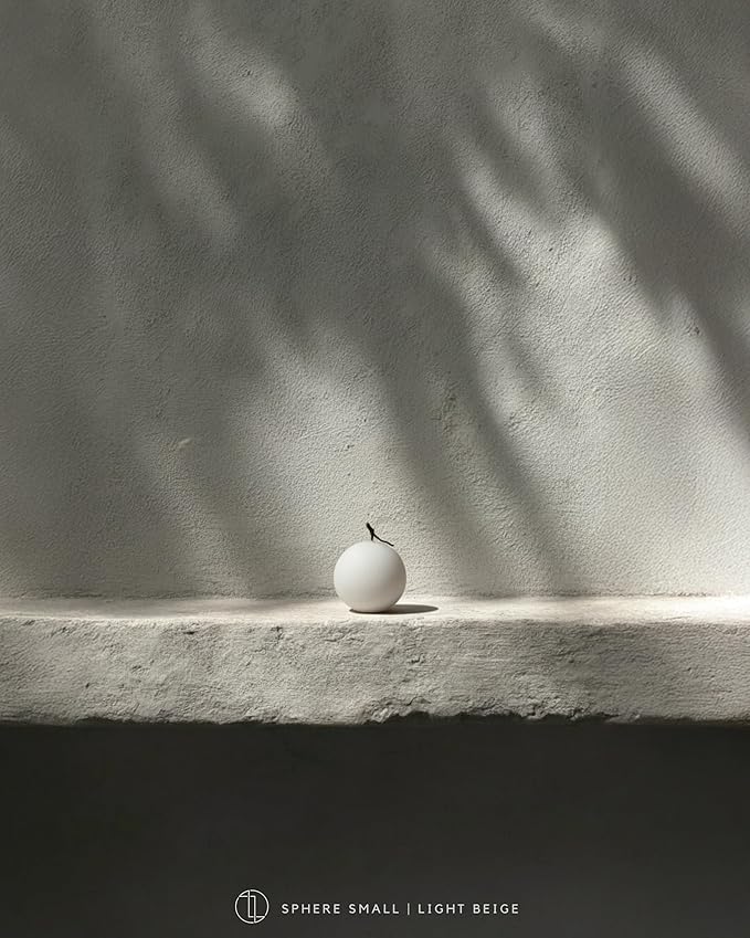 LAWA Sphere Candle - Beautiful Handmade Pillar Scented Soy Wax Elegant Aesthetic Candle Housewarming Gift Home Room Shelf Decor Idea (Light Beige, Small)