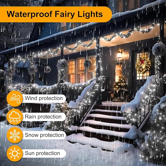 100FT 300 LED Christmas Lights Plug in,Cool White Waterproof Fairy Lights with Timer/8 Modes, Christmas Tree Lights Lighting Outdoor Indoor Garden Party Wedding Christmas Tree Decoration