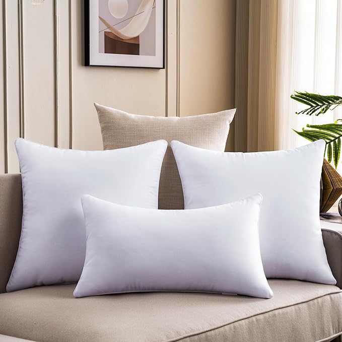 26 x 26 Pillow Inserts Set of 2 Down Alternative Throw Pillow Inserts Large Fluffy Decorative Pillow White Square Pillows Stuffing for Living Room Couch Bed Sofa Interior Cushions