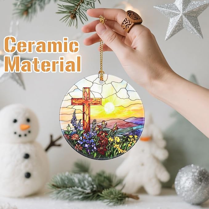 Religious Christmas Ornament, Christmas Tree Ornaments, Keepsake Ornaments, Holiday Decor, Cross Gift, Christian Gift, Religious Gifts, Holiday or Xmas Gifts