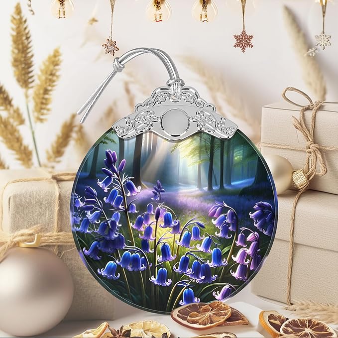 Bluebell Ornament, Christmas Ornaments, Christmas Decorations for Tree, Stained Glass Ornament, Heirloom Keepsake, Gift Exchange, Gift Ideas, Bauble Present