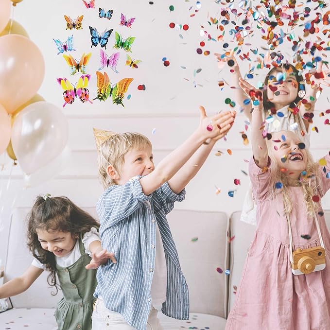 Butterfly Wall Decor 72 PCS, 3D Butterflies Stickers for Party Decorations with Magnets (Swallow, 72)