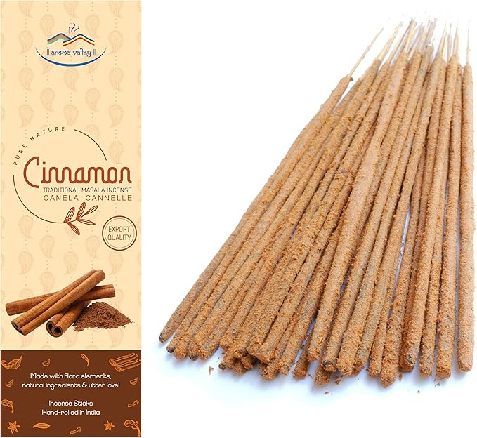 Cinnamon Incense Sticks - Traditional Handcrafted Masala Incense - 40 to 50 Sticks Approx.