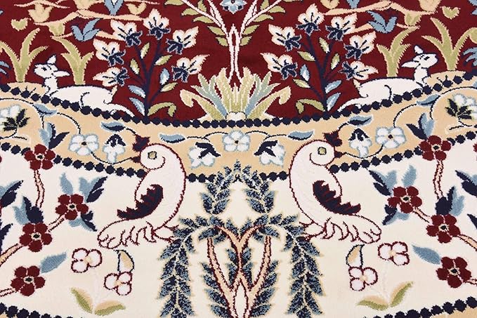 Unique Loom Narenj Collection Area Rug - Bristol (10' Round, Burgundy/ Beige)