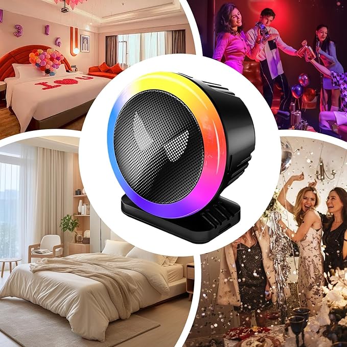 RGB Lights - Led Sound Activated Ambient Lighting, Full Color Music, Pulsing Lights for Dj, Stereo, Desktop, Car, Party, Home, Camping, Outdoor, Theater, 2.76x2.36x3.15 Inches