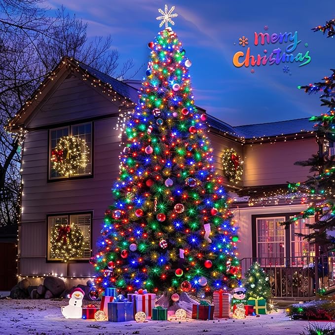 JMEXSUSS 800 LED Christmas String Lights Outdoor, 272ft 8 Modes Multicolor Christmas Lights Plug in, Waterproof Green Wire LED Christmas Tree Lights for Indoor Tree Xmas Decor