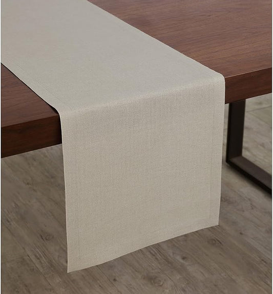 Solino Home Linen Natural Table Runner 108 Inches Long - 100% Pure Linen Dining Table Runner 14 x 108 Inch for Spring, Easter - Diana Medium Weight