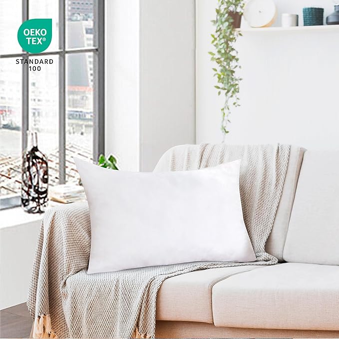 ROYALE LINENS 12 X 16 Pillow Insert - Down Alternative Throw Pillows Insert - Rectangle Pillow Pack of 1 White - Bed & Couch Pillows - Inner Cushion for Bed, Cushion for Living Room - Shams Stuffer