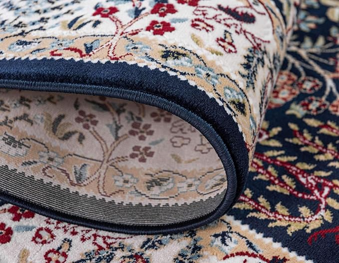 Unique Loom Narenj Collection Area Rug - Bristol (10' x 13' Rectangle, Navy Blue/ Beige)