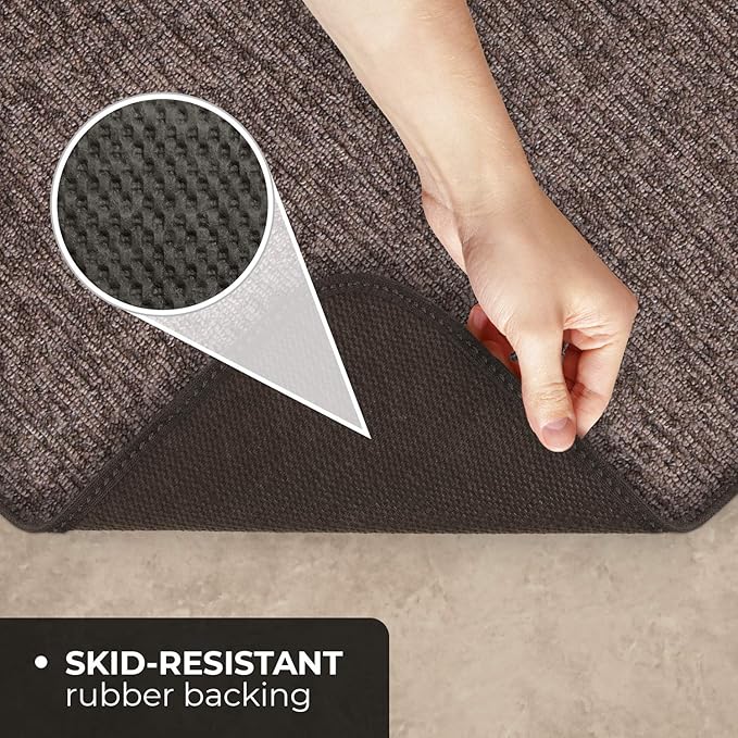 House, Home and More Skid-Resistant Carpet Runner - Pebble Gray - 12 Feet X 48 Inches