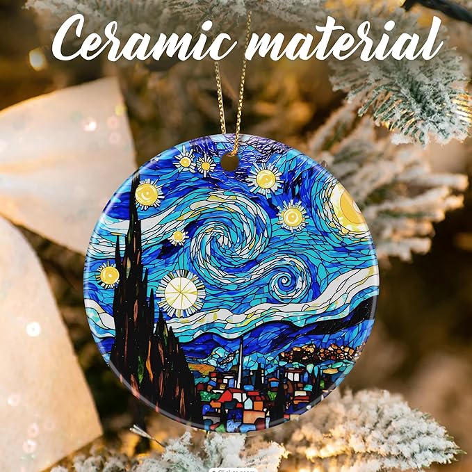 Van Gogh Starry Night Ornaments, Christmas Ornaments: Christmas Tree Decorations, Holiday Decor, Stocking Stuffers, Gift Ideas, Xmas Gifts & Gifts for Art Lover