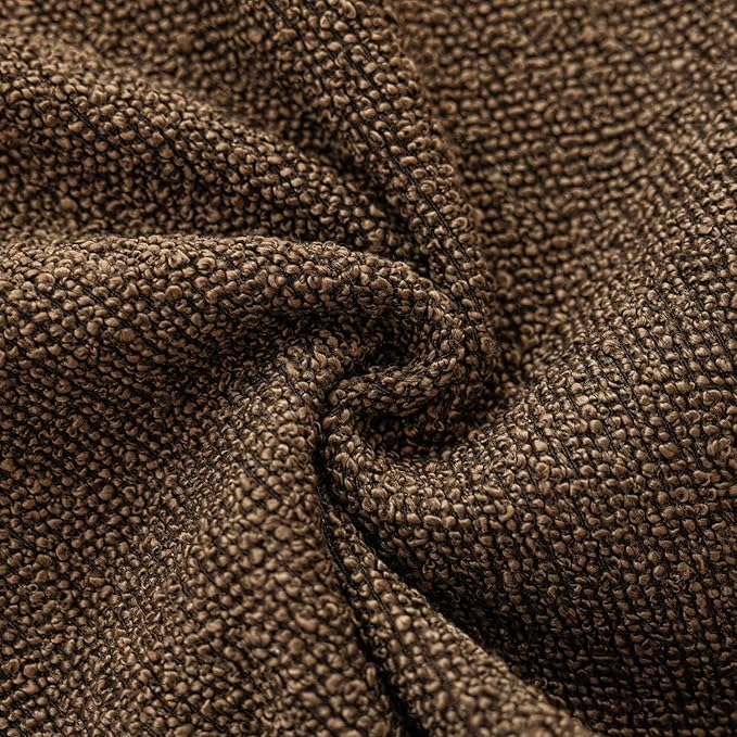 Foindtower Pack of 2, Decorative Textured Boucle Throw Pillow Covers Accent Solid Pillow Cases Cozy Soft Couch Cushion Case for Chair Sofa Bedroom Living Room Home Decor 22x22 Inch Chocolate
