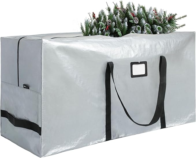 Large Christmas Tree Storage Bags Heavy Duty Tree Bags Holiday Storage Bags Protects From Moisture Or Dust,Alternative To Xmas Tree Storage Box (Gray, 9 Ft)