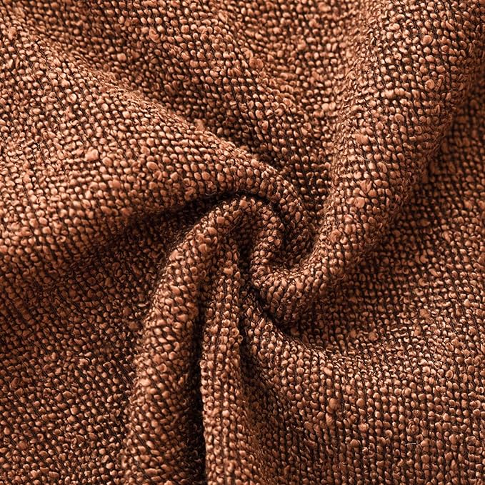 Foindtower Set of 2, Decorative Textured Boucle Throw Pillow Covers Accent Solid Pillow Cases Neutral Soft Cozy Couch Cushion Case for Chair Sofa Bedroom Living Room Home Decor 26x26 Inch Red Taupe