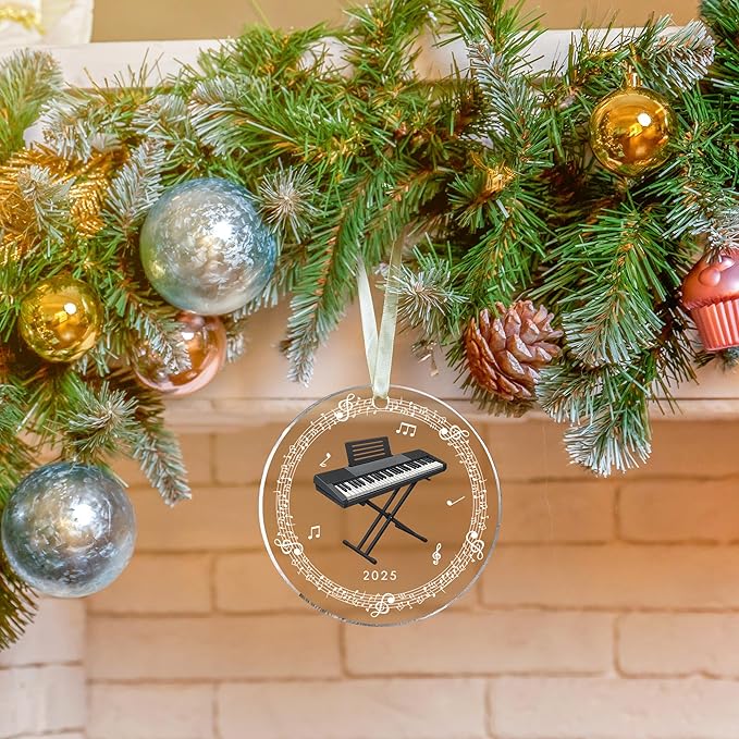 Electric Keyboard Ornaments - Electric Keyboard Christmas Ornament - Music Ornaments for Christmas Tree - Music Gifts for Lovers, Players, Teachers, Girls, Boys - Acrylic Ornament 2025