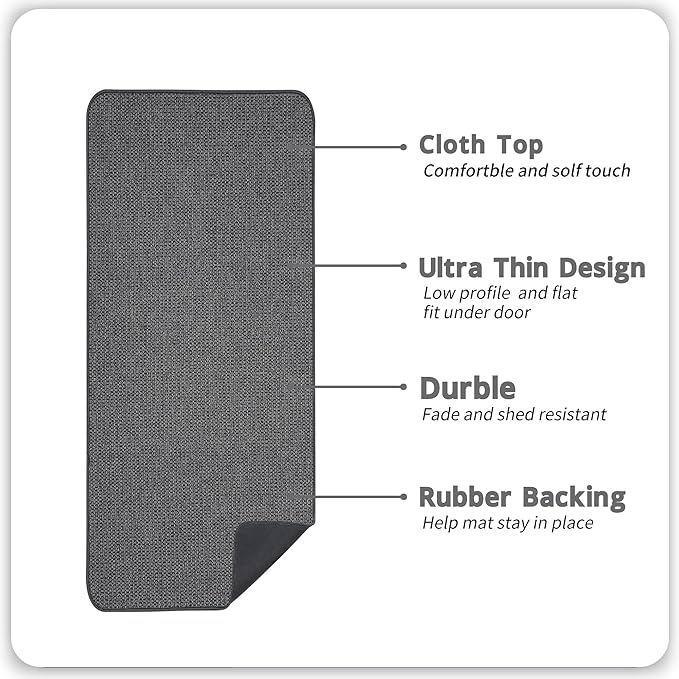 Bath Mat,Ultra Thin Bathroom Runner Rugs,Large Bath Mats for Bathroom,Quick Dry,Non-Slip,Machine Washable,Low Pile,Bath Rug,Shower Outside,Sink,Home Decor Accessories.Dark Grey,3'x5'(36x60inch)