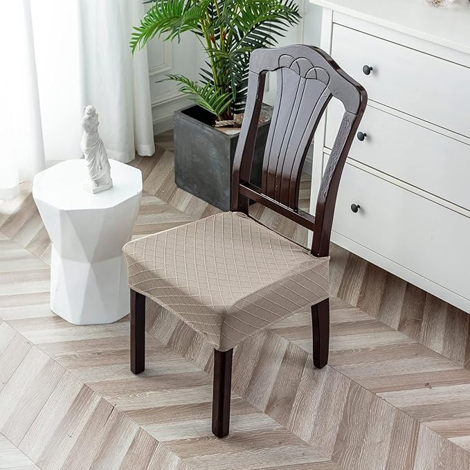Genina Waterproof Seat Covers for Chairs Seat Covers for Dining Room Chair Slipcovers Kitchen Chair Covers Dining Chair Covers