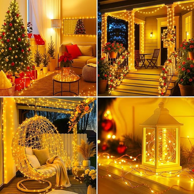 btfarm Fairy Lights Plug in with Remote, 99FT 300 LED Outdoor Twinkle Lights Waterproof with Timer, 8 Modes Indoor String Lights for Bedroom Patio Garden Wedding Christmas Decoration, Warm White