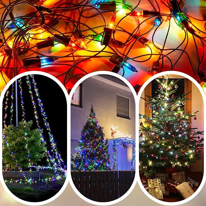 100 LED Soft Twinke Lights, Slow Twinkling Christmas Lights, 50 of 100 Lights Twinkle, Waterproof Gentle Glow, UL Certified 29 Ft Connectable Indoor Outdoor (Multi-Colored)